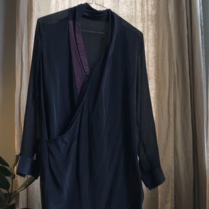 Silk Fold-Over Dress